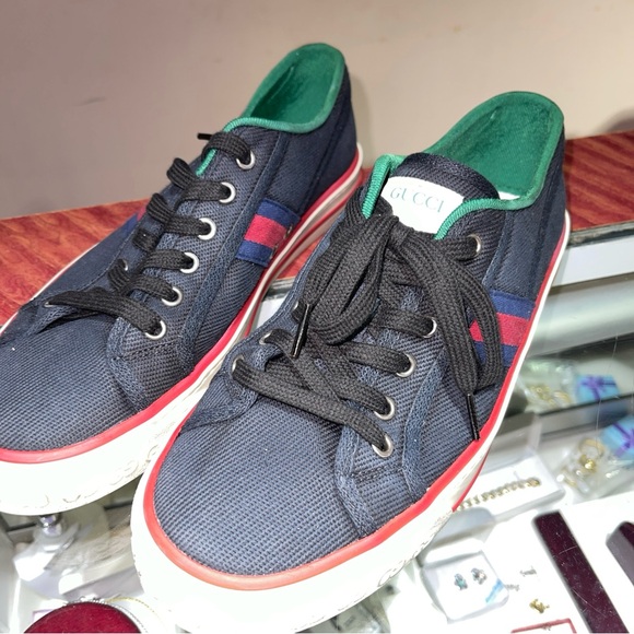 Gucci Tennis Tweed GG Logo Multicolored Sneaker Gucci Size 8 - Picture 5 of 13